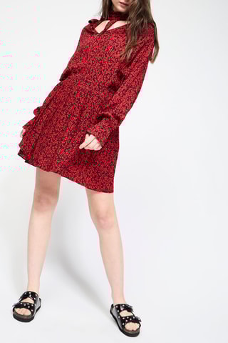 Jupe patineuse taille haute - Rouge