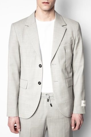 Blazer en laine - Gris chiné
