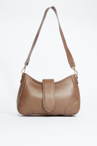Sac bandoulière en cuir Jenna - Taupe
