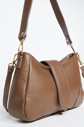 Sac bandoulière en cuir Jenna - Taupe