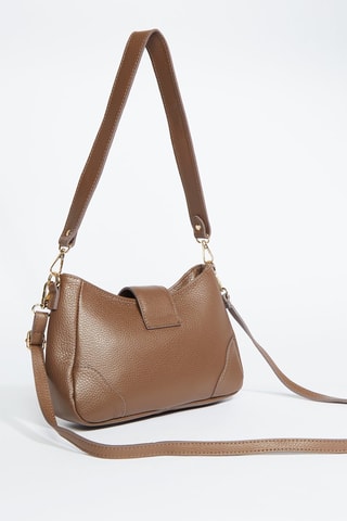 Sac bandoulière en cuir Jenna - Taupe