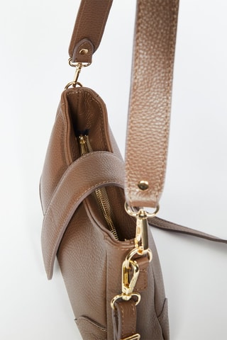 Sac bandoulière en cuir Jenna - Taupe