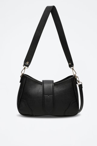 Sac bandoulière en cuir Jenna - Beige et noir