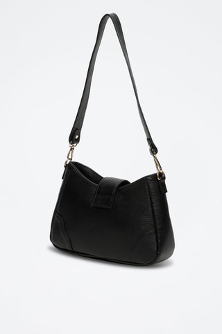 Sac bandoulière en cuir Jenna - Beige et noir