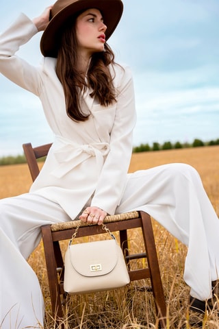 Sac bandoulière en cuir Zia - Blanc
