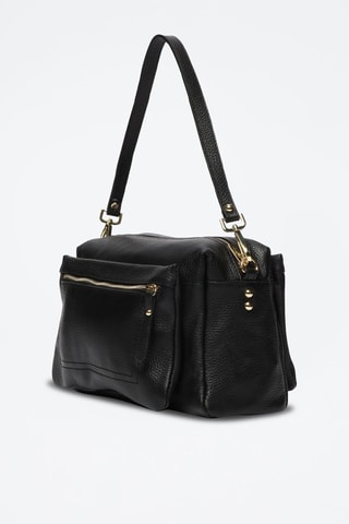Sac bandoulière en cuir Layla - Noir
