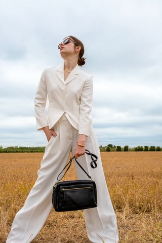 Sac bandoulière en cuir Layla - Noir