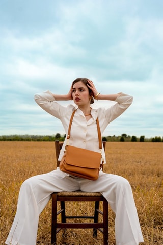 Sac à main en cuir Lya - Camel