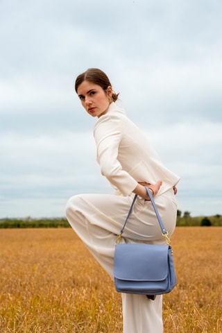 Sac à main en cuir Lya - Ciel