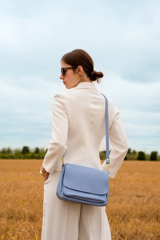 Sac à main en cuir Lya - Ciel