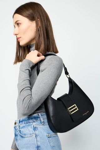 Sac porté épaule en cuir Inaya - Noir