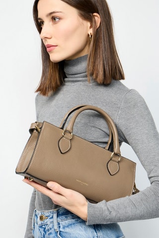 Sac à main en cuir Alexine - Taupe