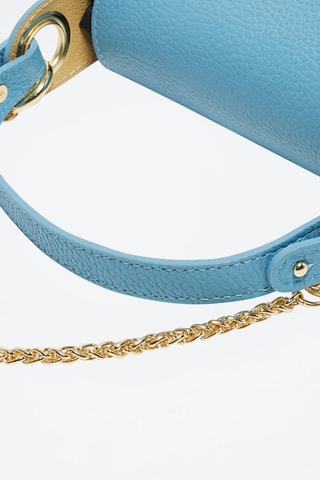 Sac porté épaule en cuir Noemi - Bleu