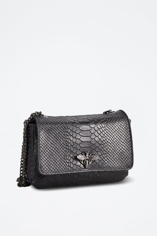 Sac porté épaule en cuir Romy - Noir