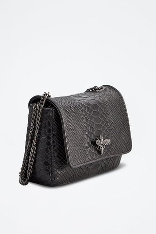Sac porté épaule en cuir Romy - Noir
