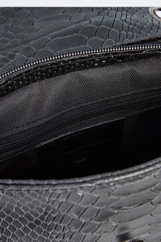 Sac porté épaule en cuir Romy - Noir