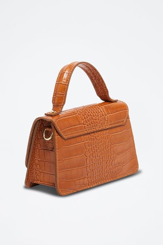 Sac à main en cuir Lily Croco - Camel