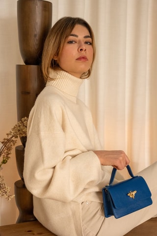 Sac à main en cuir Lily - Bleu