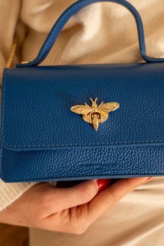 Sac à main en cuir Lily - Bleu