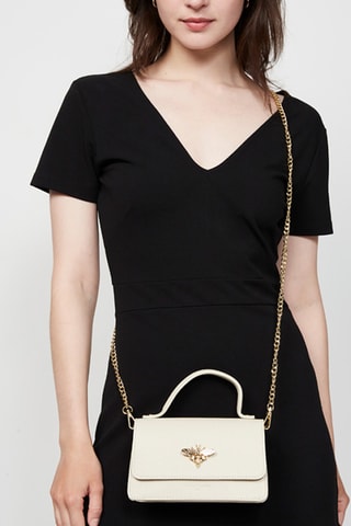 Sac bandoulière en cuir Lily - Beige