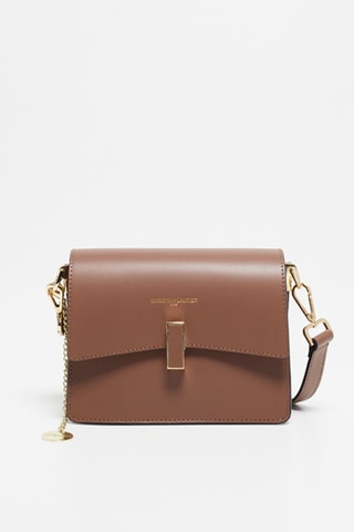 Sac bandoulière en cuir Mini Emma - Taupe