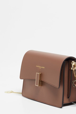 Sac bandoulière en cuir Mini Emma - Taupe