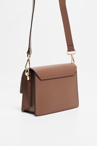 Sac bandoulière en cuir Mini Emma - Taupe