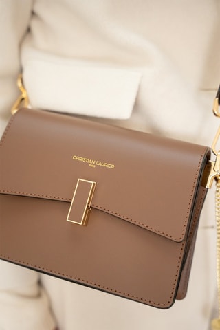 Sac bandoulière en cuir Mini Emma - Taupe