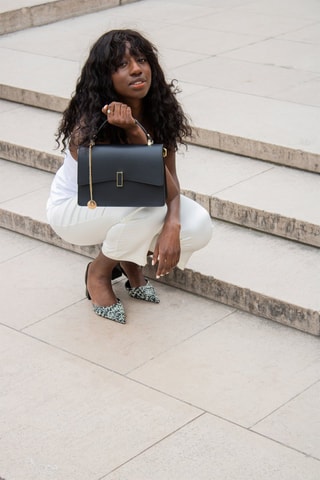 Sac à main en cuir  Emma - Noir