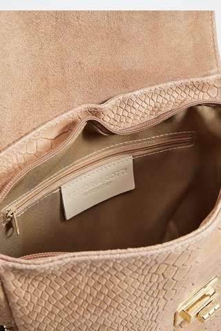 Sac bandoulière en nubuck Acil - Taupe
