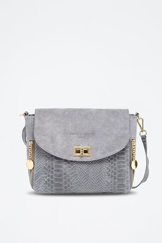 Sac bandoulière en cuir Acil - Gris