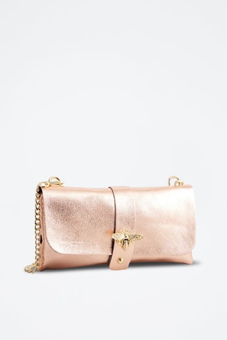 Sac bandoulière en cuir IvyDoré rose - Rose et doré