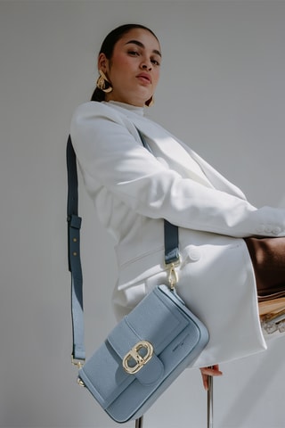 Sac bandoulière en cuir Aria - Ciel