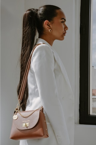 Sac bandoulière en cuir Zia - Marron