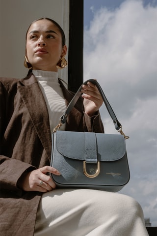 Sac porté épaule en cuir Nael - Ciel