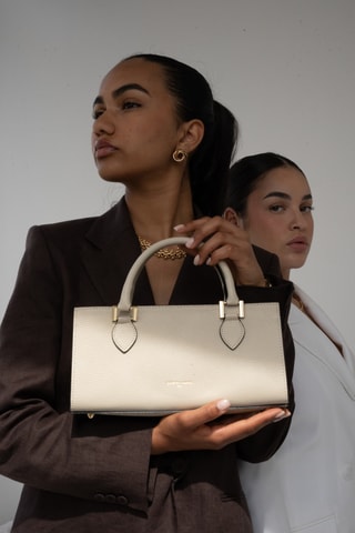 Sac à main en cuir Alexine - Beige