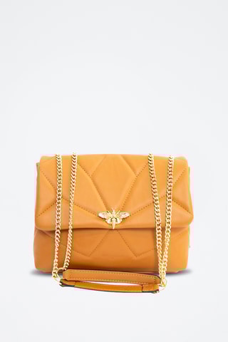 Sac porté épaule en cuir Louise - Camel