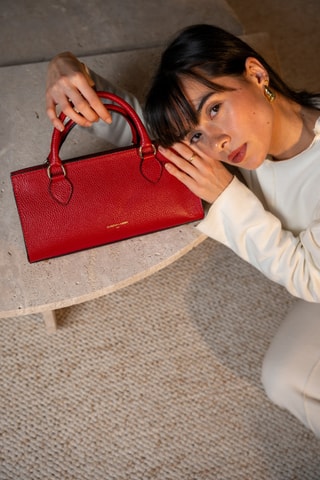 Sac à main en cuir Alexine - Bordeaux