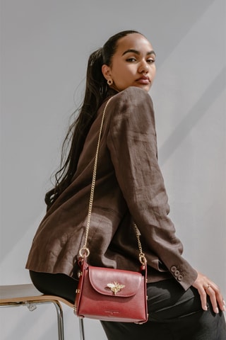 Sac à main en cuir Noemi - Bordeaux
