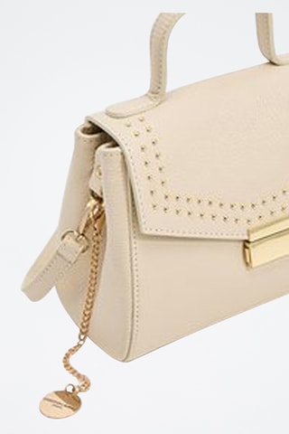 Sac bandoulière en cuir Enza - Nude