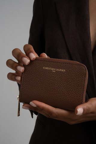 Portefeuille en cuir Jaida - Marron