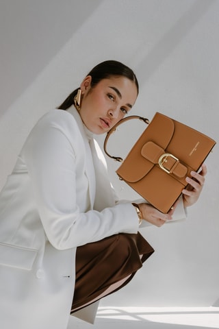 Sac bandoulière en cuir Allana - Camel