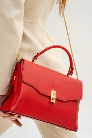 Sac bandoulière en cuir Diane - Rouge