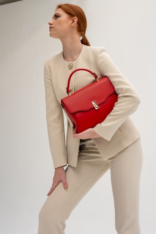 Sac bandoulière en cuir Diane - Rouge