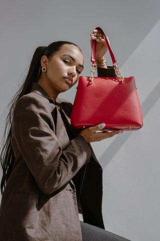 Sac porté épaule en cuir Alya - Rouge