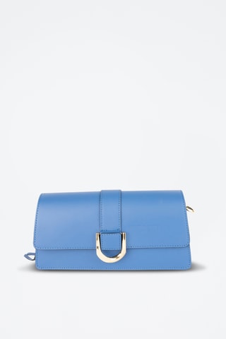 Sac porté épaule en cuir Hazel - Bleu