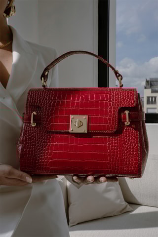 Sac à main en cuir Swan - Rouge