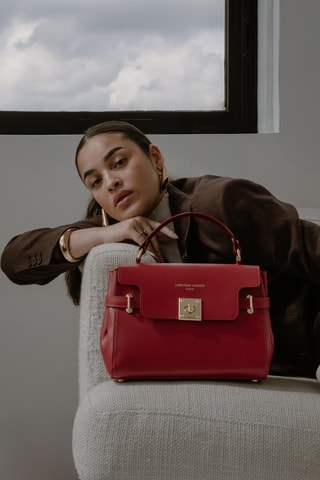 Sac à main en cuir Swan - Bordeaux