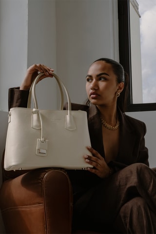 Sac à main en cuir Pia - Blanc