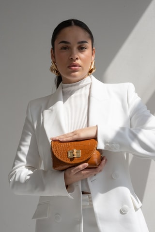 Sac bandoulière en cuir Etienne - Camel